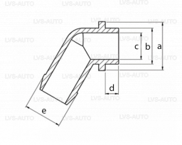 Тосольне коліно редуктора VERSUS (FHT) (VR-L) (куток) з кільцем ущільнювача